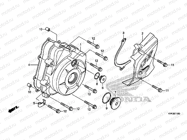 E-11 LEFT CRANKCASE COVER