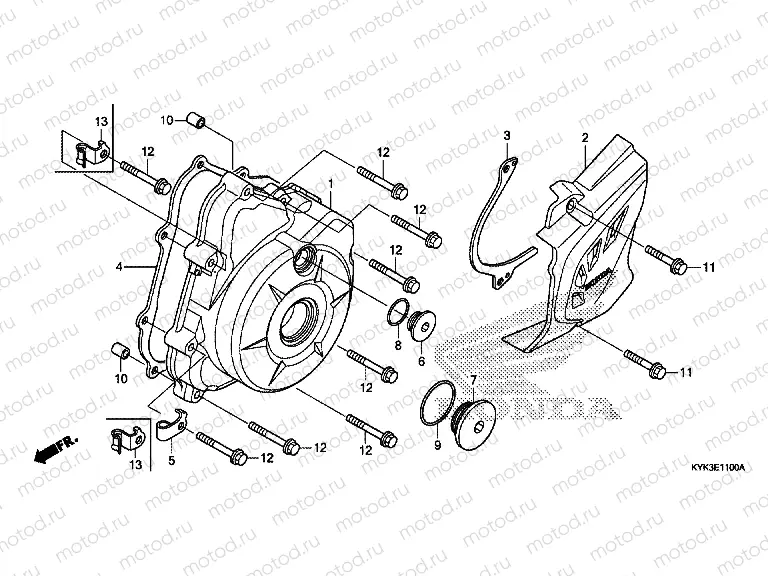 E-11 LEFT CRANKCASE COVER