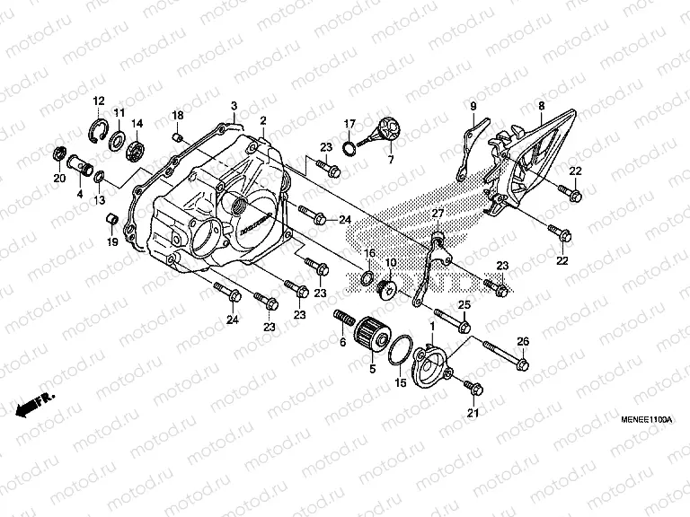 E-11 LEFT CRANKSHAFT COVER