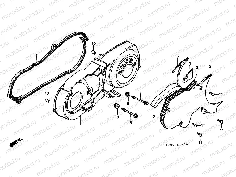 E-11 LEFT CRANKSHAFT COVER