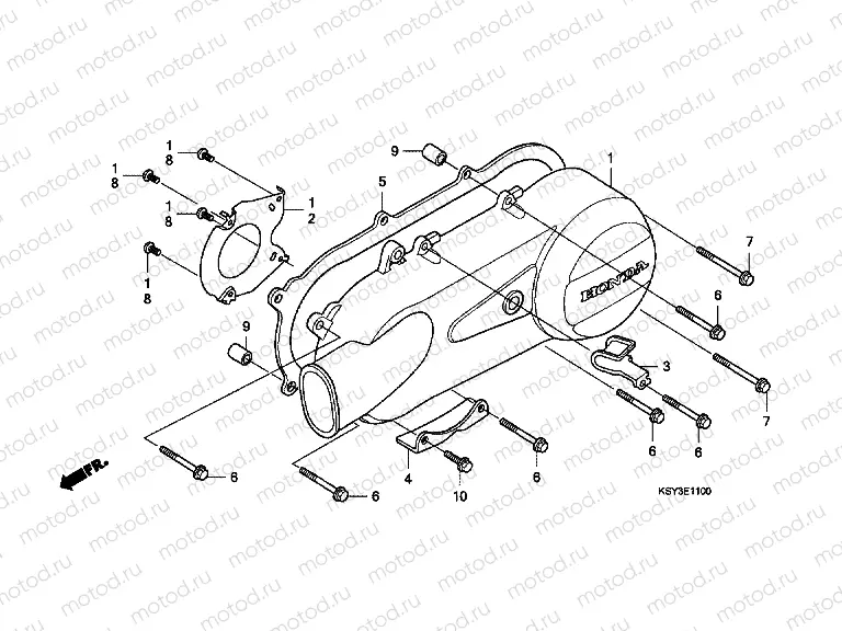 E-11 LEFT CRANKSHAFT COVER