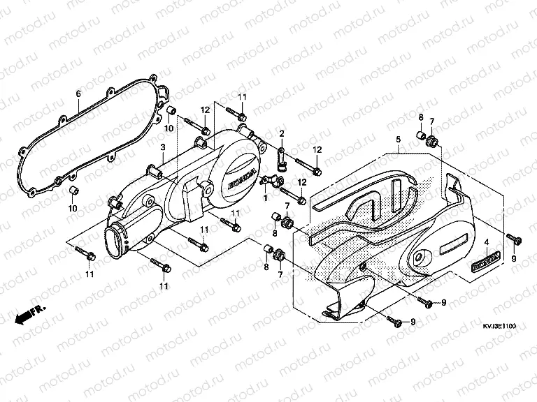 E-11 LEFT CRANKSHAFT COVER