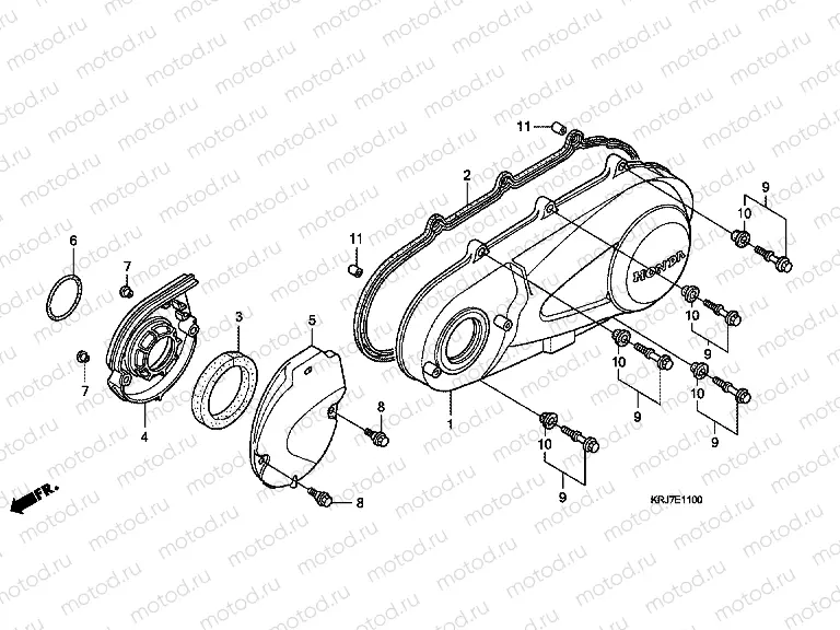 E-11 LEFT CRANKSHAFT COVER