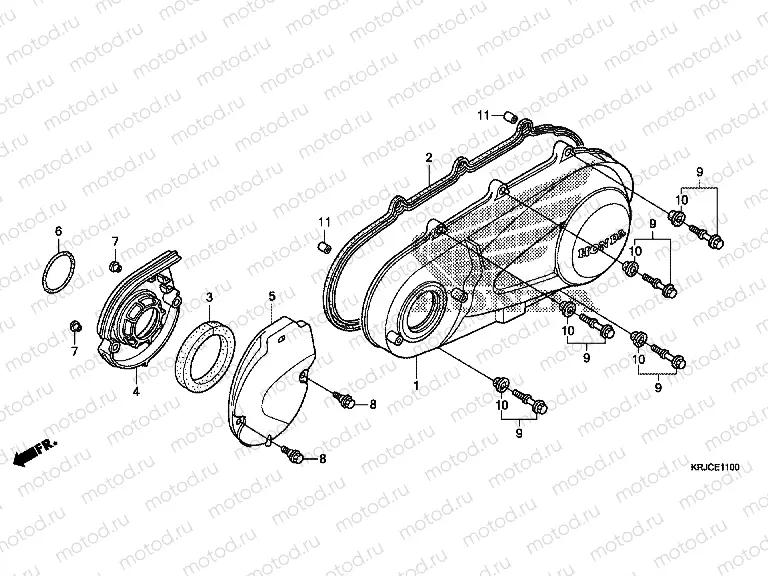 E-11 LEFT CRANKSHAFT COVER