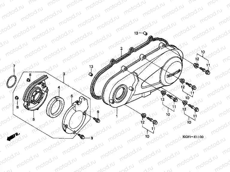 E-11 LEFT CRANKSHAFT COVER