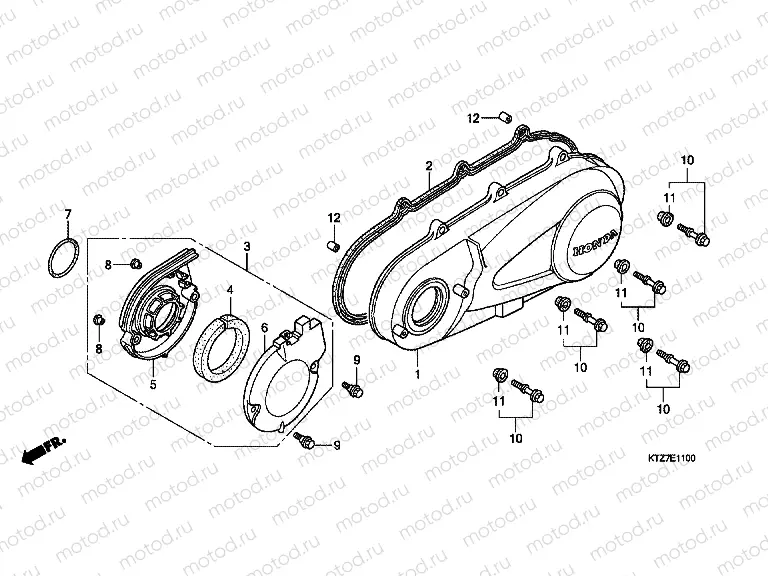E-11 LEFT CRANKSHAFT COVER