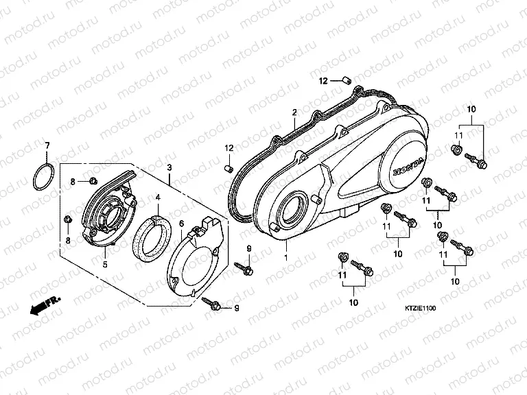 E-11 LEFT CRANKSHAFT COVER