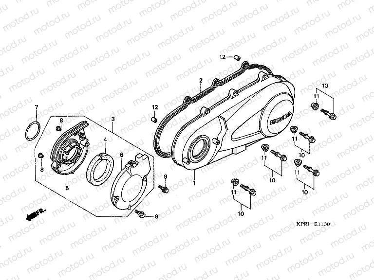 E-11 LEFT CRANKSHAFT COVER