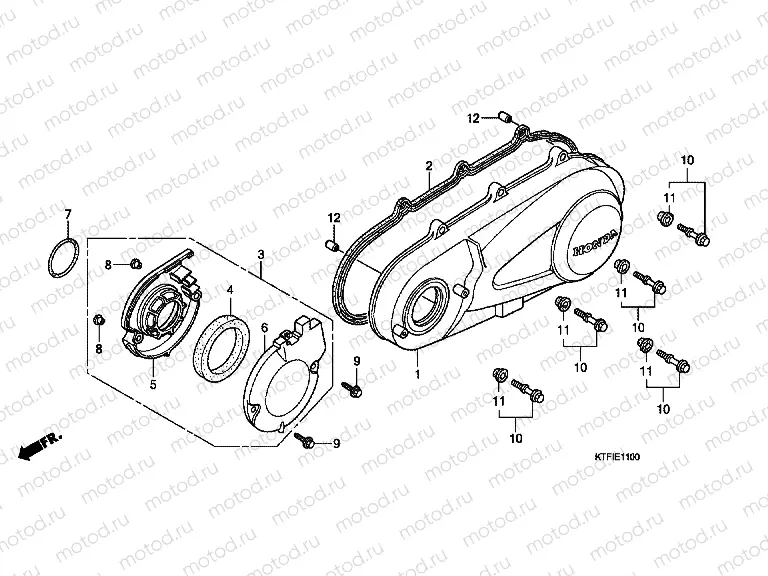 E-11 LEFT CRANKSHAFT COVER