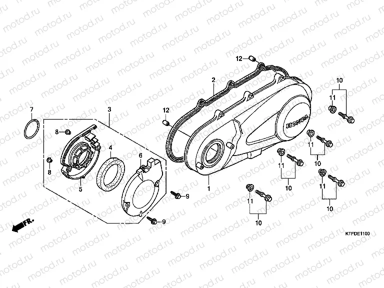 E-11 LEFT CRANKSHAFT COVER