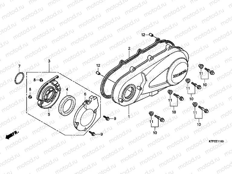 E-11 LEFT CRANKSHAFT COVER