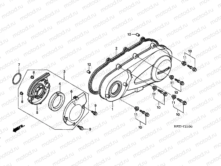 E-11 LEFT CRANKSHAFT COVER