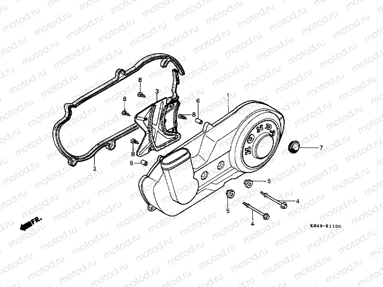 E-11 LEFT CRANKSHAFT COVER
