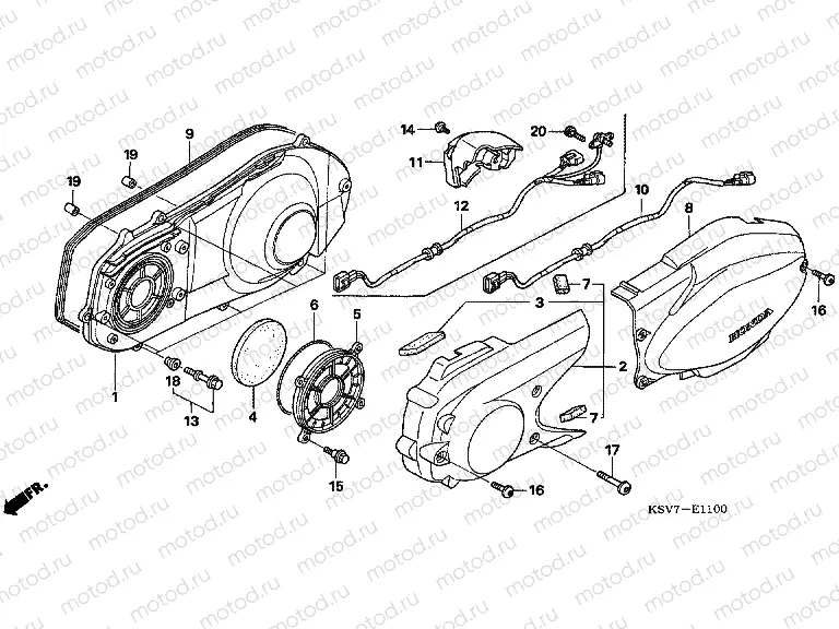 E-11 LEFT CRANKSHAFT COVER