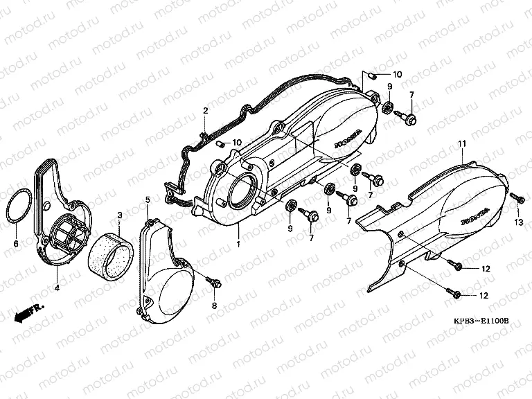 E-11 LEFT CRANKSHAFT COVER