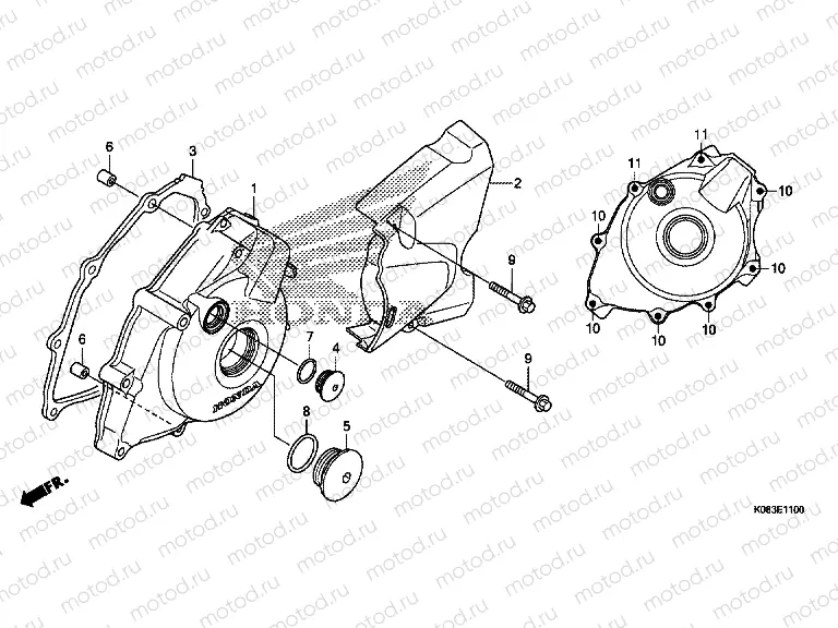 E-11 LEFT CRANKSHAFT COVER