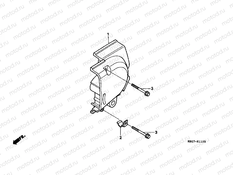 E-11 LEFT REAR CRANKSHAFT COVER