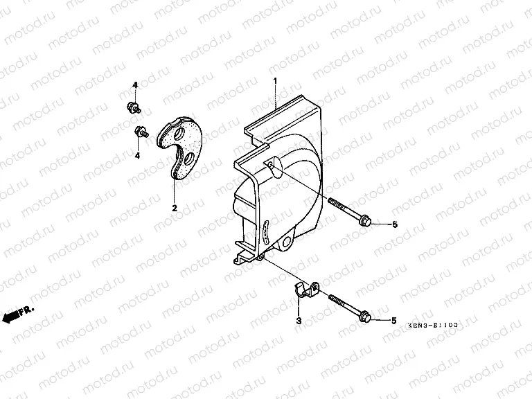 E-11 LEFT REAR CRANKSHAFT COVER