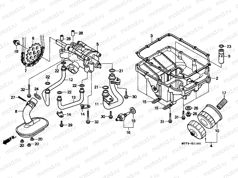 E-11 OIL FILTER / OIL TANK / OIL PUMP