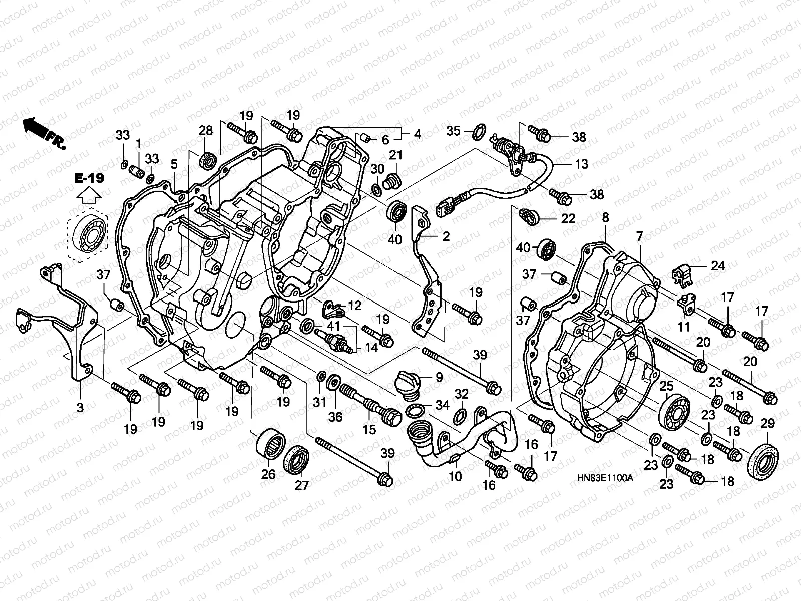 E-11 REAR CRANKCASE COVER