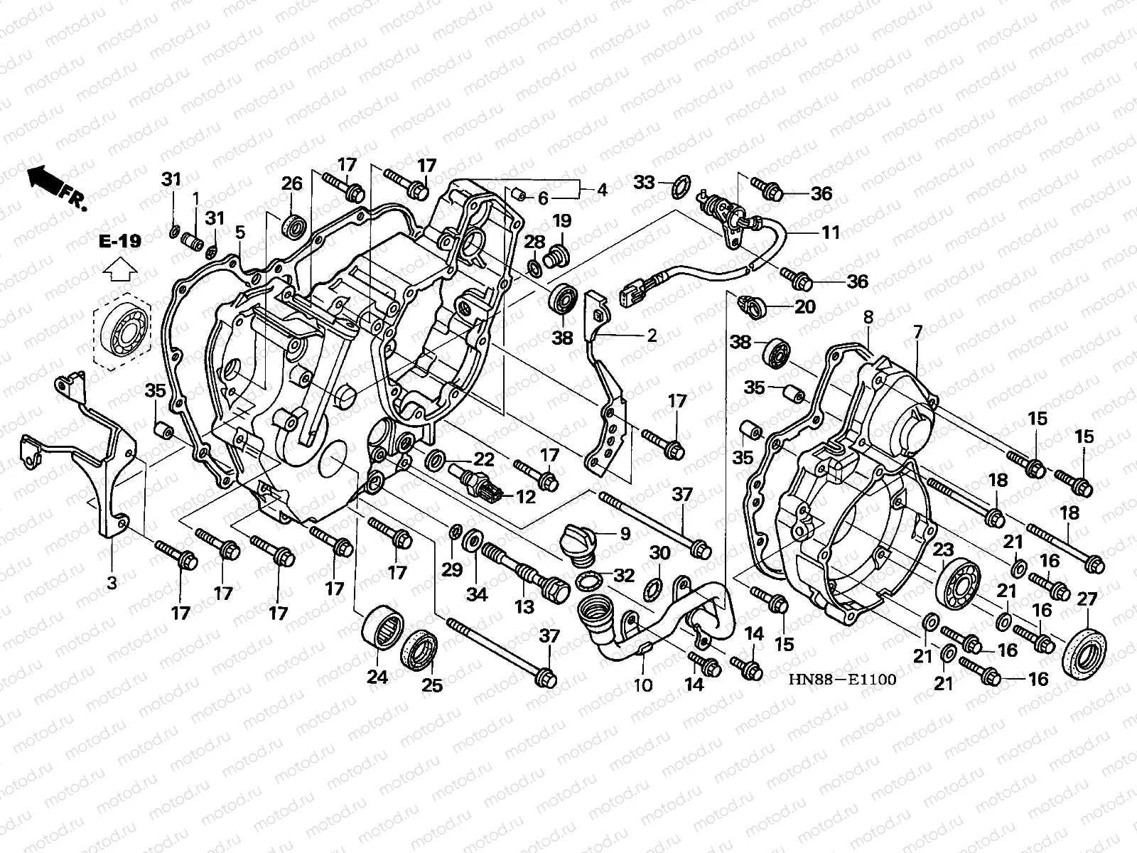 E-11 REAR CRANKCASE COVER