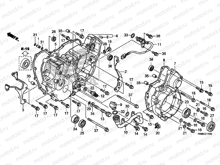 E-11 REAR CRANKCASE COVER