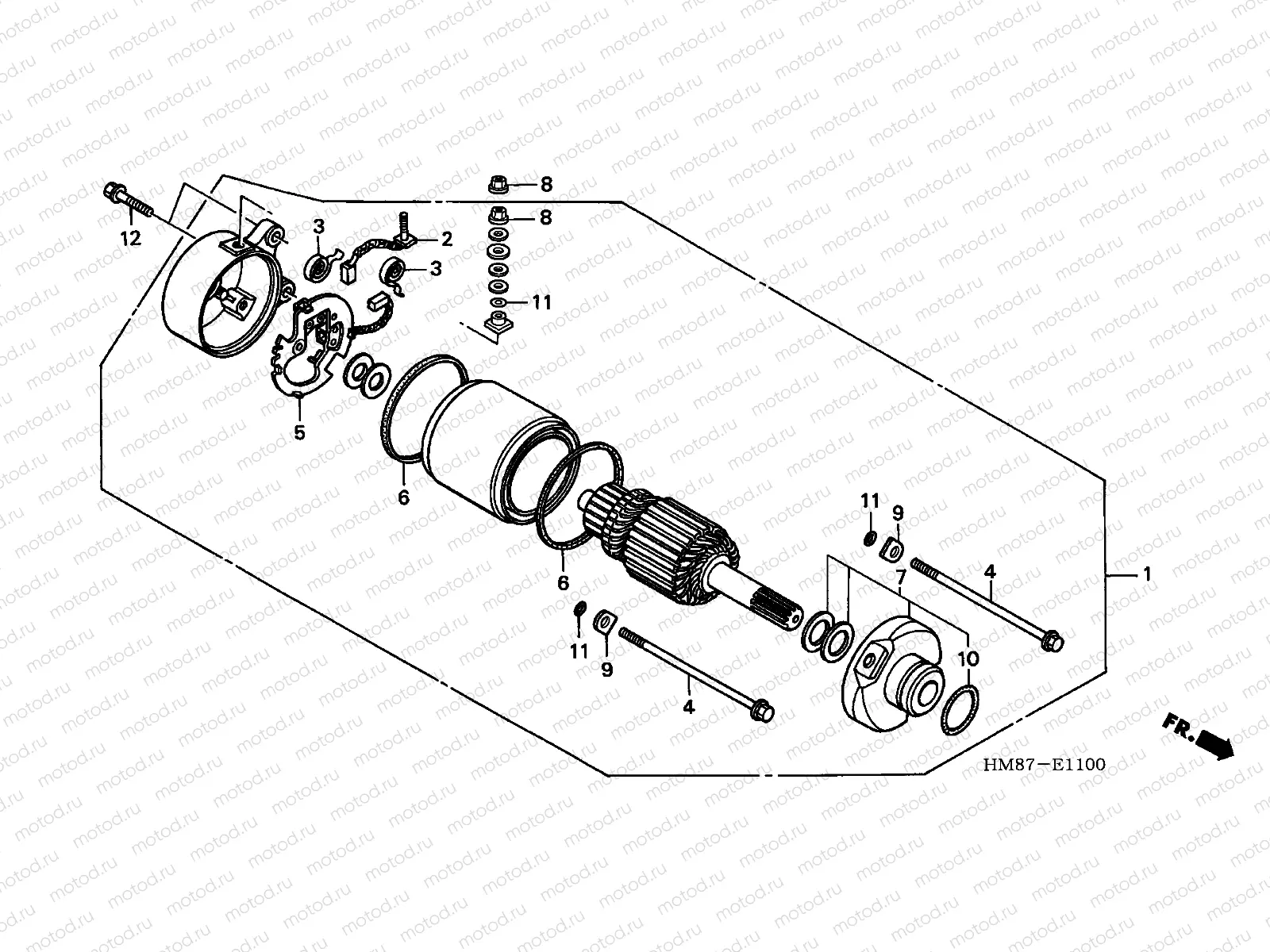 E-11 STARTING MOTOR(TRX250TM6/ 7,TRX250TE6/7)