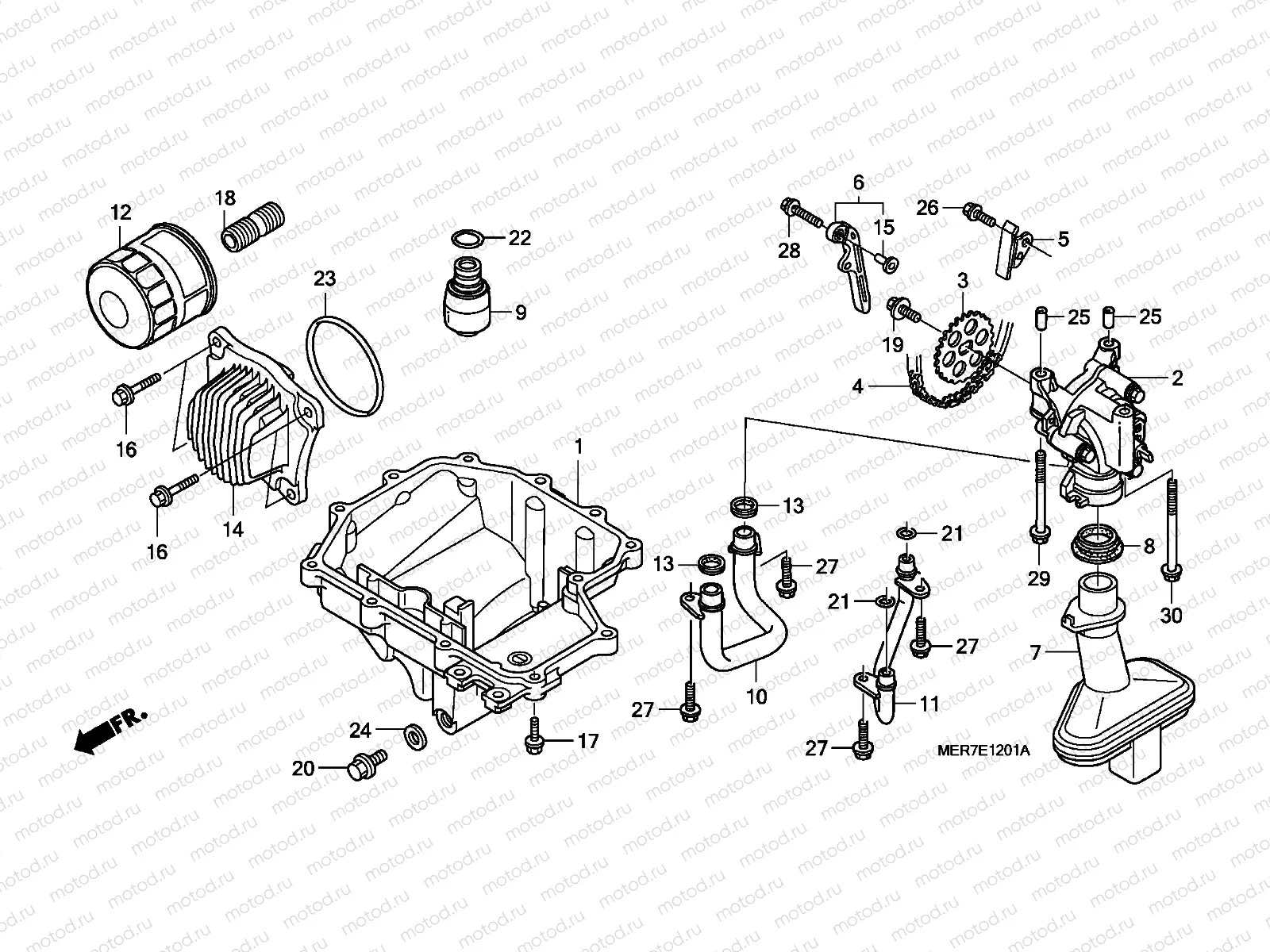 E-12-1 OIL PAN / OIL PUMP (CBF600S8 / SA8 / N8 / NA8)