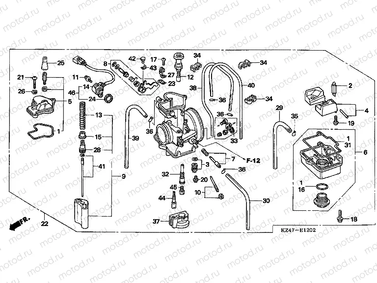 E-12-2 CARBURETOR (CR125R4-7)