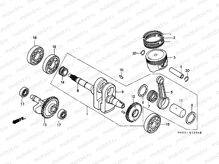 E-12 CAMSHAFT / PISTON