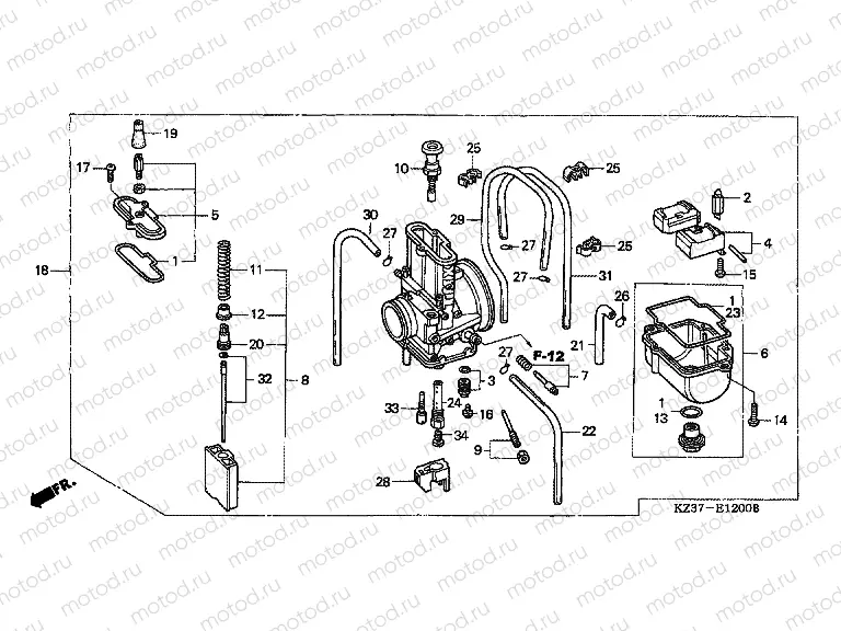 E-12 CARBURETOR (CR250R2,3)