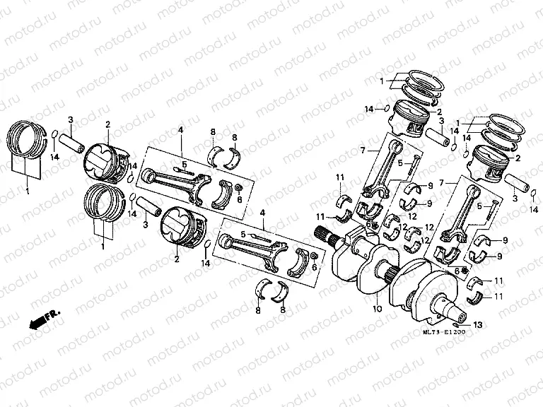 E-12 CRANKSHAFT / PISTON
