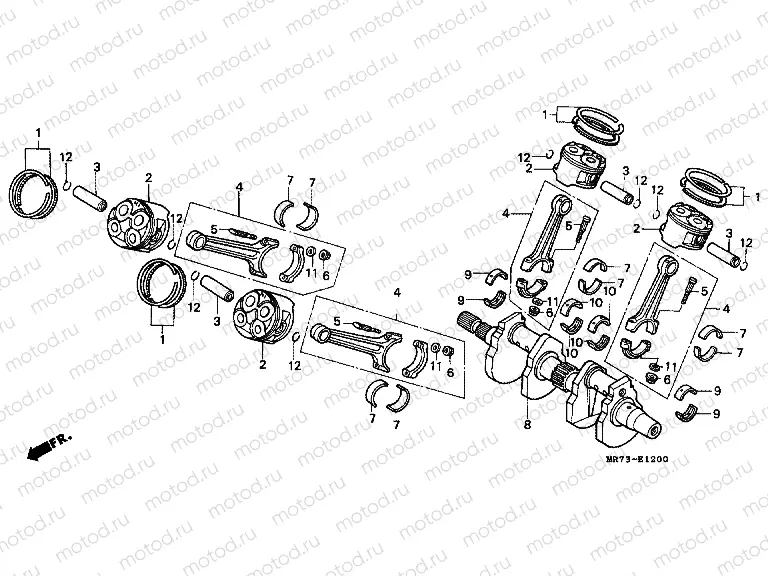 E-12 CRANKSHAFT / PISTON