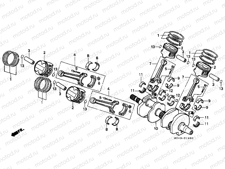 E-12 CRANKSHAFT / PISTON