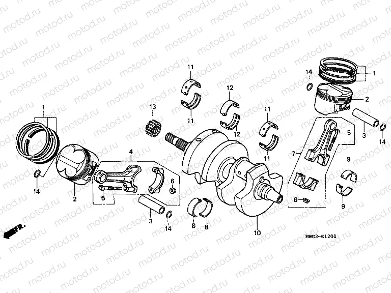 E-12 CRANKSHAFT / PISTON