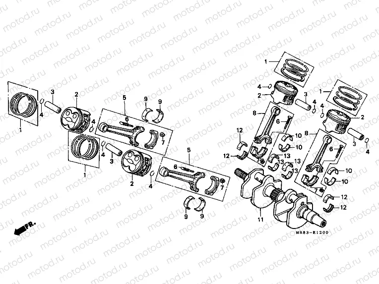 E-12 CRANKSHAFT / PISTON