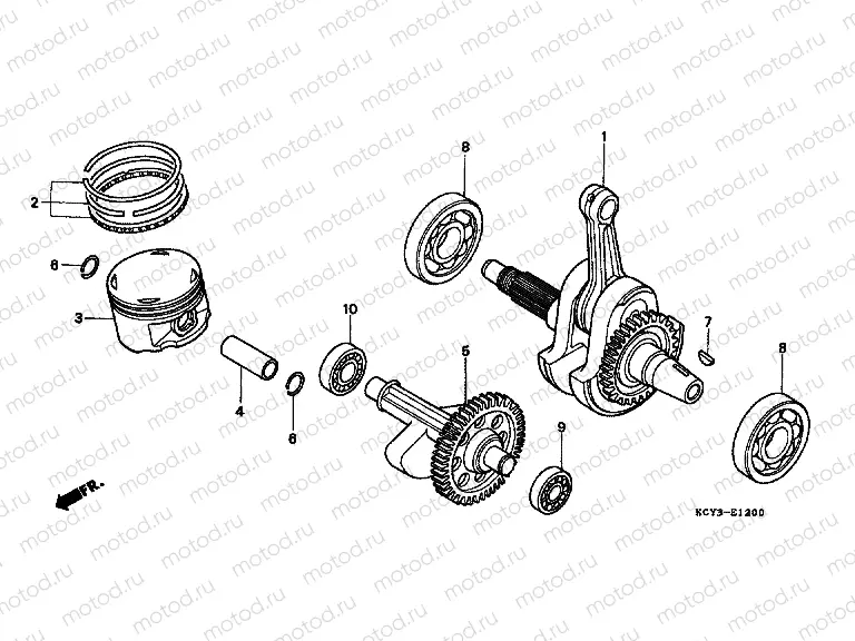 E-12 CRANKSHAFT / PISTON