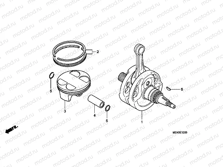 E-12 CRANKSHAFT / PISTON