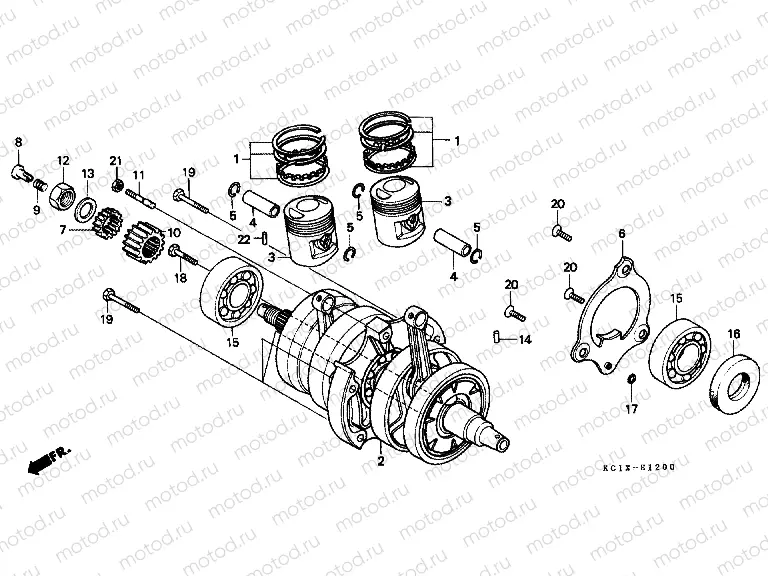 E-12 CRANKSHAFT / PISTON