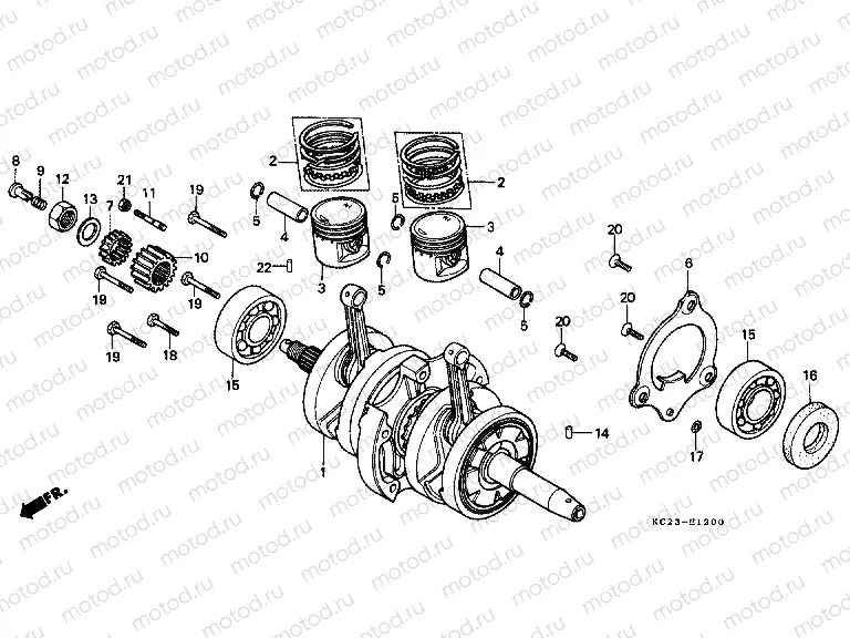 E-12 CRANKSHAFT / PISTON