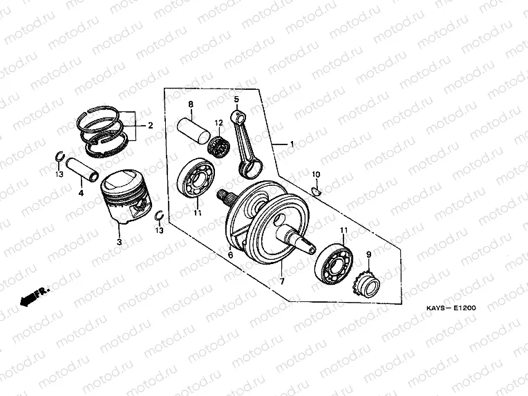 E-12 CRANKSHAFT / PISTON