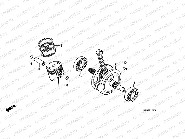 E-12 CRANKSHAFT / PISTON