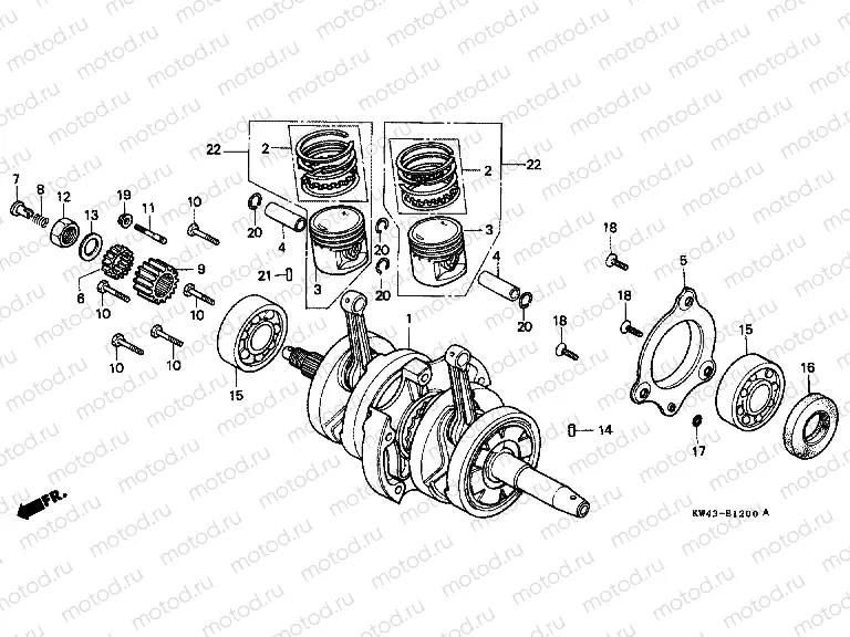 E-12 CRANKSHAFT / PISTON