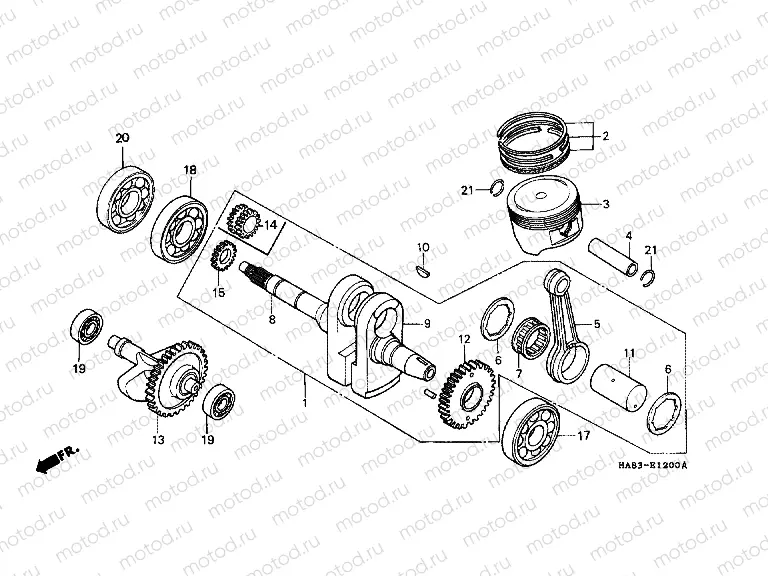 E-12 CRANKSHAFT / PISTON