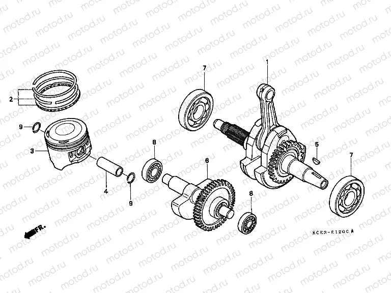 E-12 CRANKSHAFT / PISTON