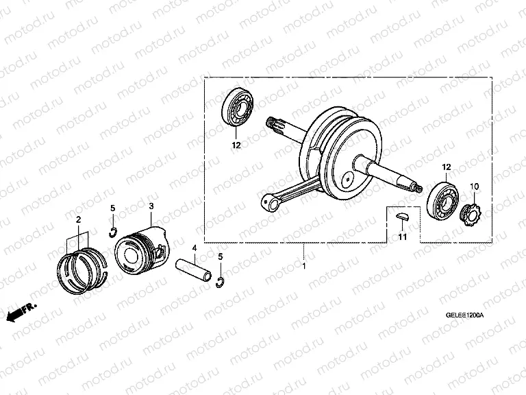 E-12 CRANKSHAFT / PISTON