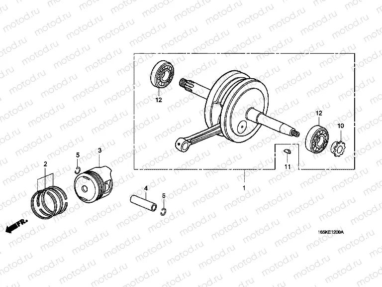 E-12 CRANKSHAFT / PISTON