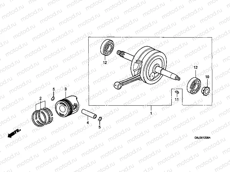 E-12 CRANKSHAFT / PISTON