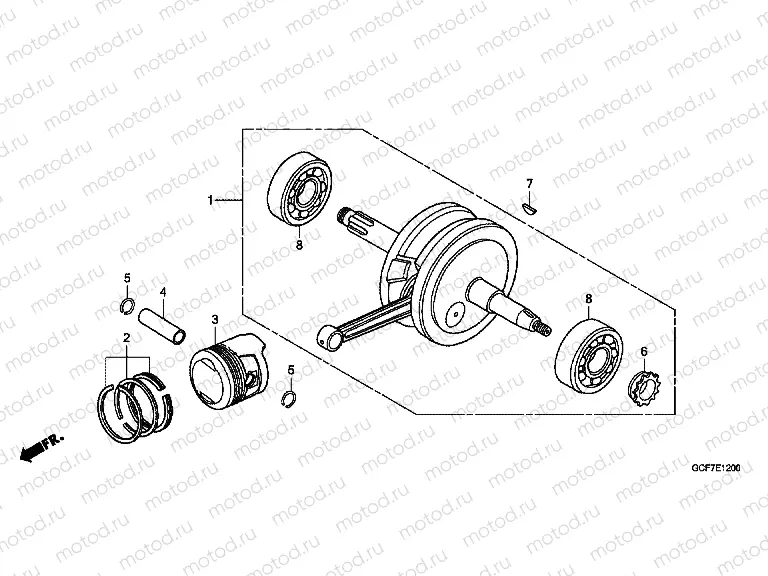 E-12 CRANKSHAFT / PISTON
