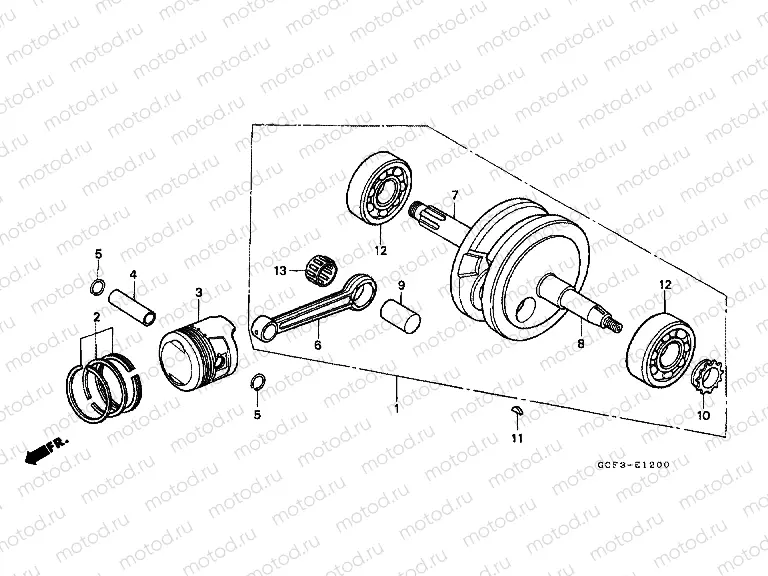 E-12 CRANKSHAFT / PISTON